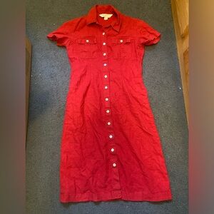 Cute sexy red dress buttoned